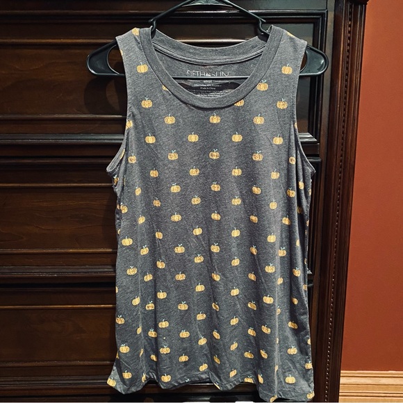 Fall Pumpkin Muscle Tank Top | S - Picture 4 of 5